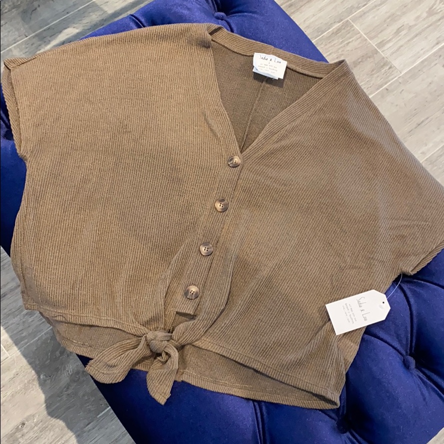 Front Tie Buttoned Down Shirt